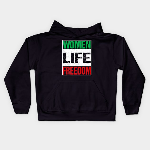 Rise With The Women Of Iran Women Life Freedom Kids Hoodie by ArchmalDesign